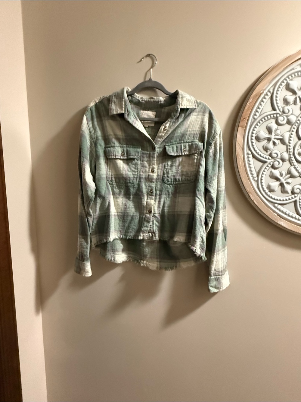 Lucky Brand Soft Sage Plaid Shirt